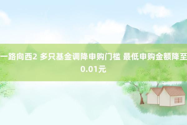 一路向西2 多只基金调降申购门槛 最低申购金额降至0.01元