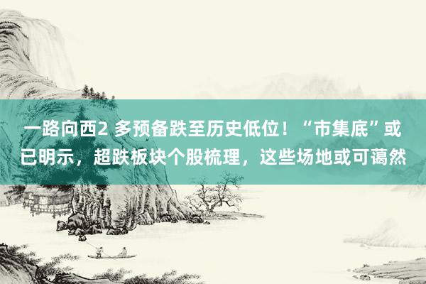 一路向西2 多预备跌至历史低位！“市集底”或已明示，超跌板块个股梳理，这些场地或可蔼然