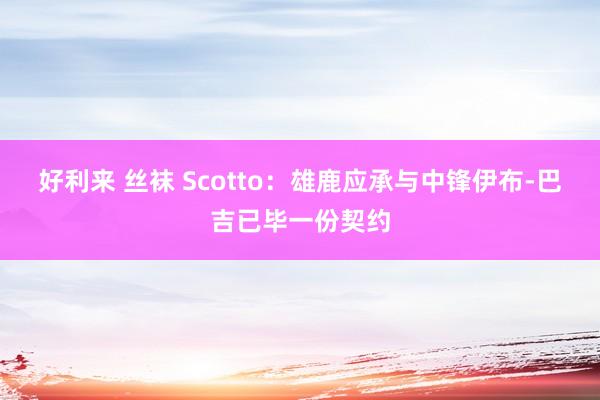 好利来 丝袜 Scotto：雄鹿应承与中锋伊布-巴吉已毕一份契约