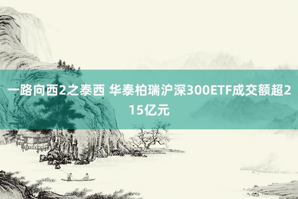 一路向西2之泰西 华泰柏瑞沪深300ETF成交额超215亿元