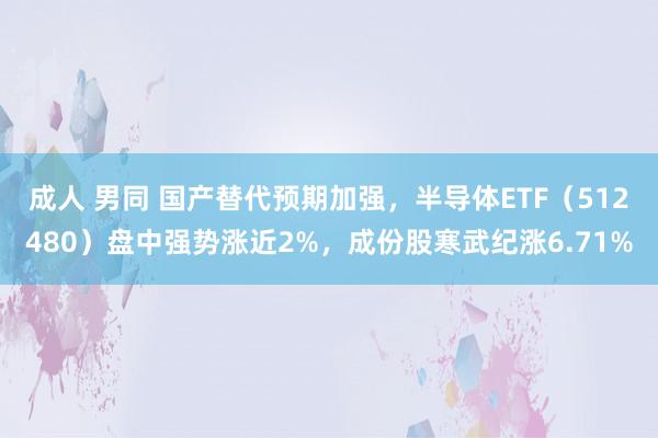 成人 男同 国产替代预期加强，半导体ETF（512480）盘中强势涨近2%，成份股寒武纪涨6.71%