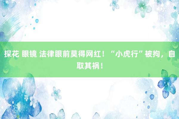 探花 眼镜 法律眼前莫得网红！“小虎行”被拘，自取其祸！