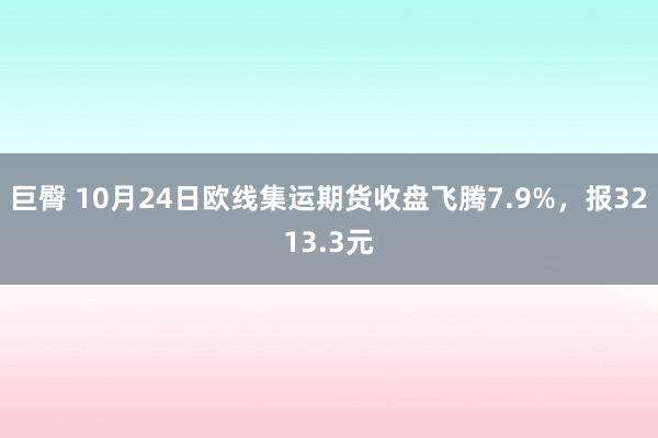 巨臀 10月24日欧线集运期货收盘飞腾7.9%，报3213.3元