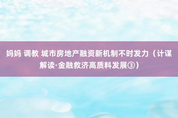 妈妈 调教 城市房地产融资新机制不时发力（计谋解读·金融救济高质料发展③）