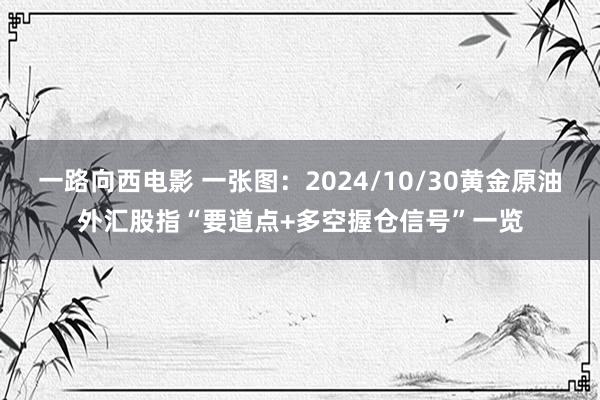 一路向西电影 一张图：2024/10/30黄金原油外汇股指“要道点+多空握仓信号”一览