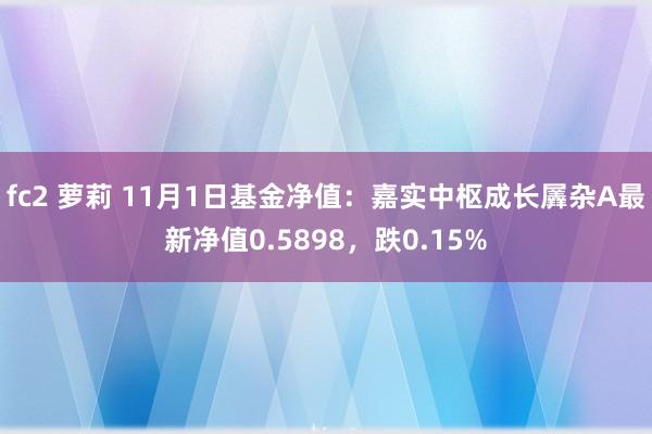 fc2 萝莉 11月1日基金净值：嘉实中枢成长羼杂A最新净值0.5898，跌0.15%