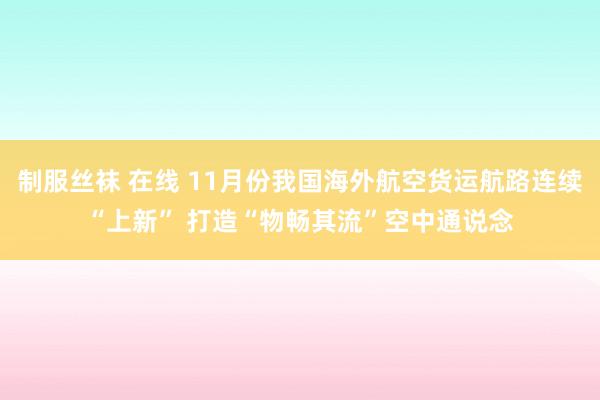 制服丝袜 在线 11月份我国海外航空货运航路连续“上新” 打造“物畅其流”空中通说念