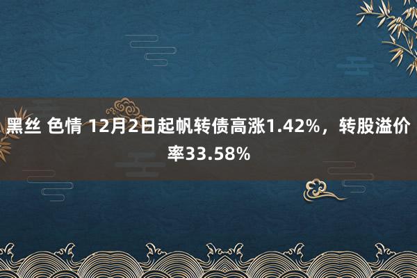 黑丝 色情 12月2日起帆转债高涨1.42%，转股溢价率33.58%