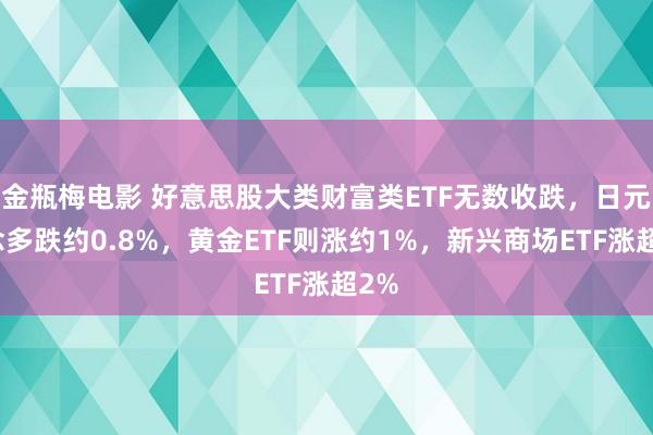 金瓶梅电影 好意思股大类财富类ETF无数收跌，日元作念多跌约0.8%，黄金ETF则涨约1%，新兴商场ETF涨超2%