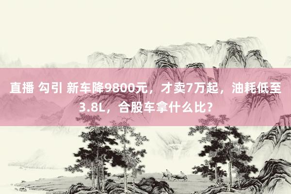 直播 勾引 新车降9800元，才卖7万起，油耗低至3.8L，合股车拿什么比？