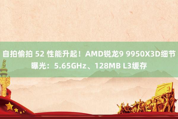 自拍偷拍 52 性能升起！AMD锐龙9 9950X3D细节曝光：5.65GHz、128MB L3缓存