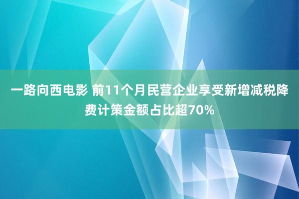 一路向西电影 前11个月民营企业享受新增减税降费计策金额占比超70%