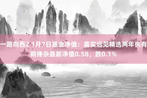 一路向西2 1月7日基金净值：嘉实远见精选两年执有期搀杂最新净值0.58，跌0.1%