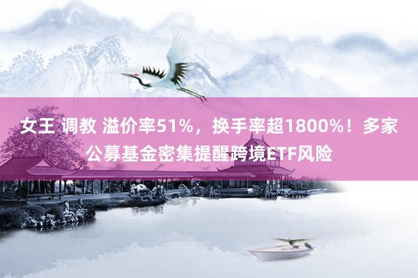 女王 调教 溢价率51%，换手率超1800%！多家公募基金密集提醒跨境ETF风险