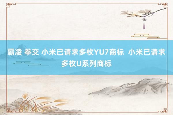 霸凌 拳交 小米已请求多枚YU7商标  小米已请求多枚U系列商标