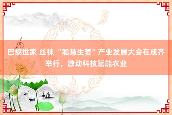 巴黎世家 丝袜 “聪慧生姜”产业发展大会在成齐举行，激动科技赋能农业